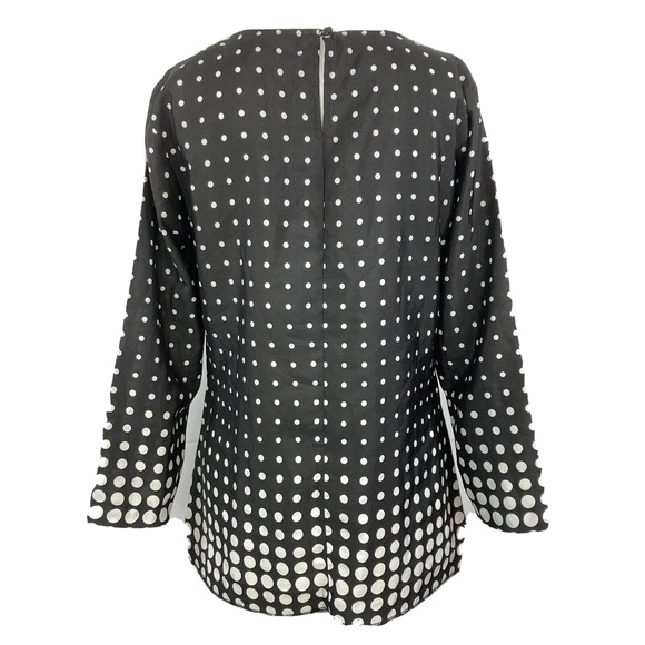 J. Crew Shirt Womens Sz XS Black White Polka Dot Blouse Long Sleeve Lightweight - Picture 4 of 9